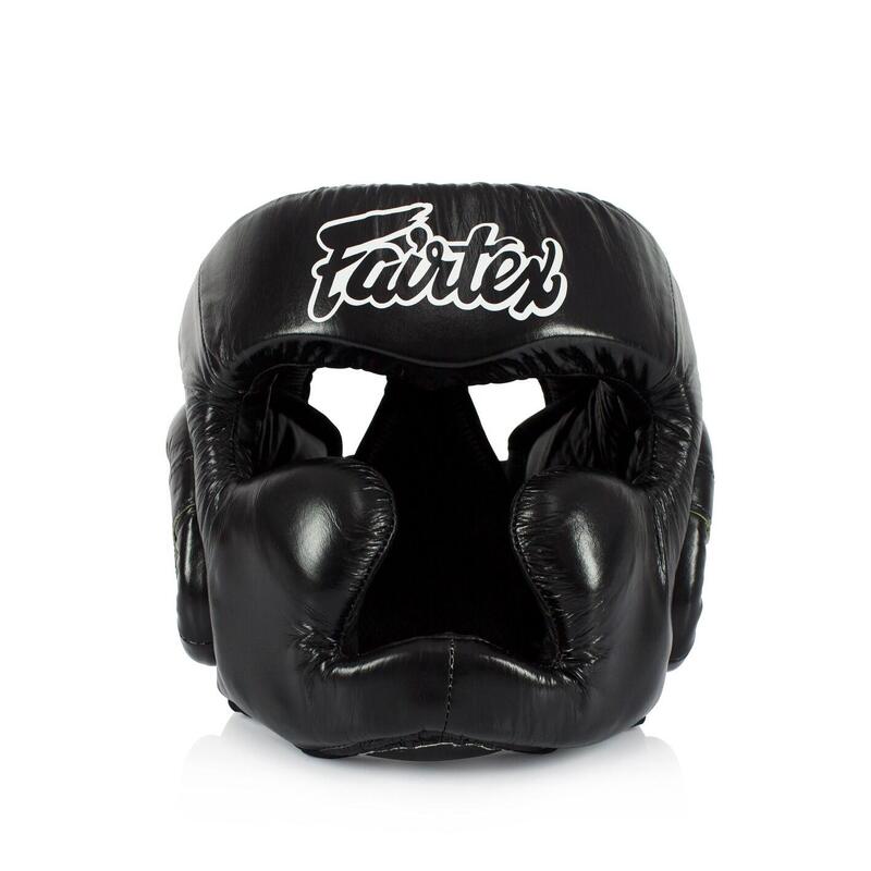 Kask Bokserski Fairtex HG13 z Ochroną Nosa Czarny/Czarny M