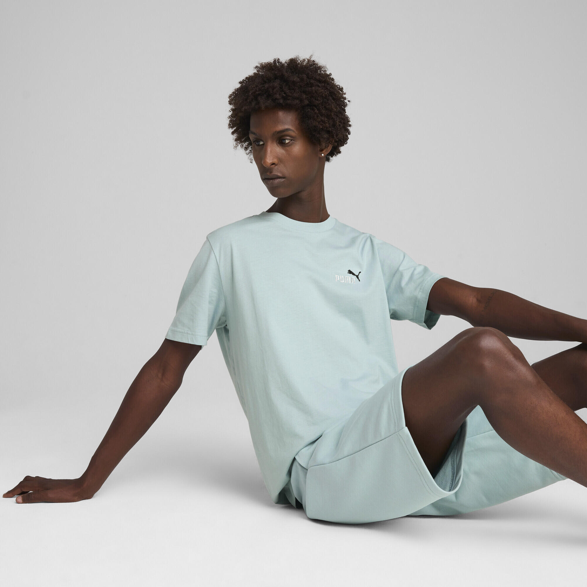 Essentials 2 Colour Small No. 1 Logo T-Shirt Herren PUMA Modern Mint Green 2/7