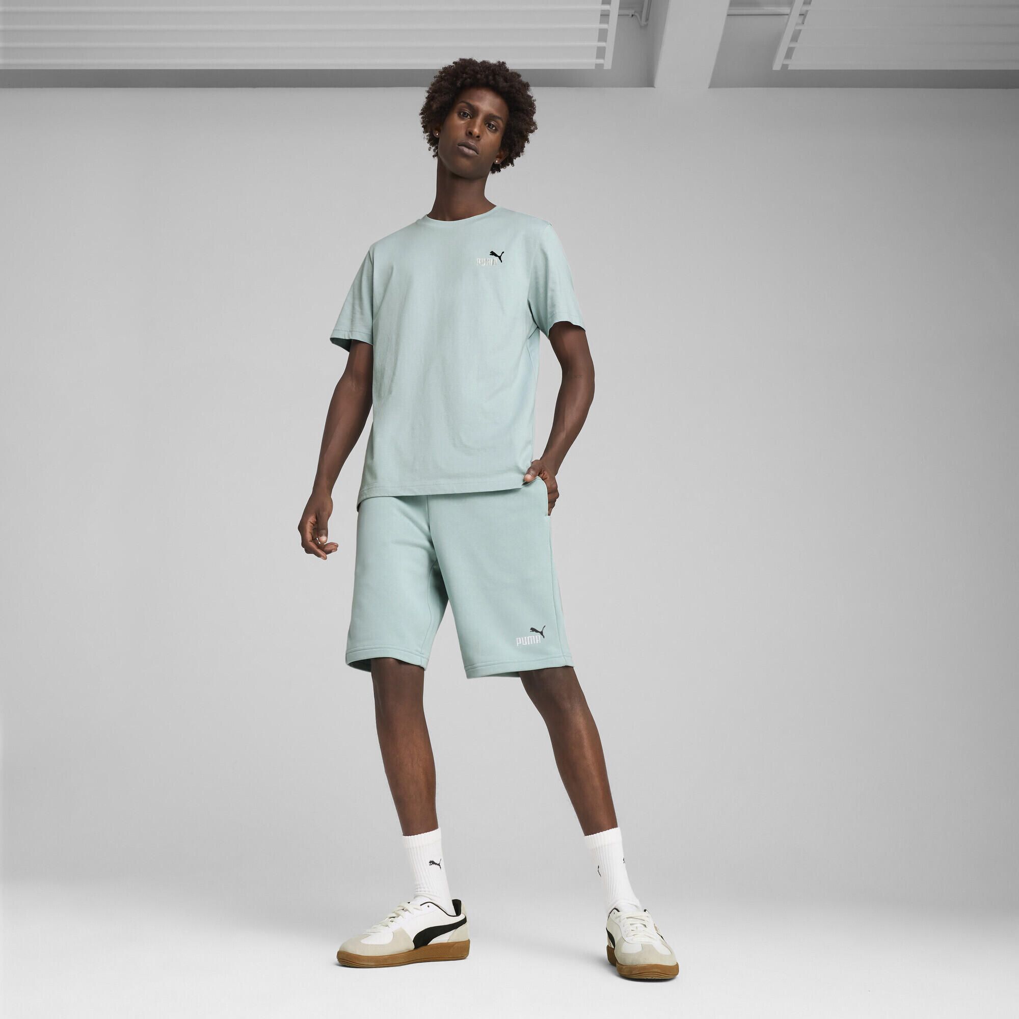 Essentials 2 Colour Small No. 1 Logo T-Shirt Herren PUMA Modern Mint Green 4/7