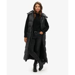 Gilet long à capuche en ripstop