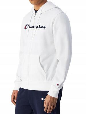Champion FULL ZIP HOODIE SWEATSHIRT Heavy Soft Compact Uomo Bianco L