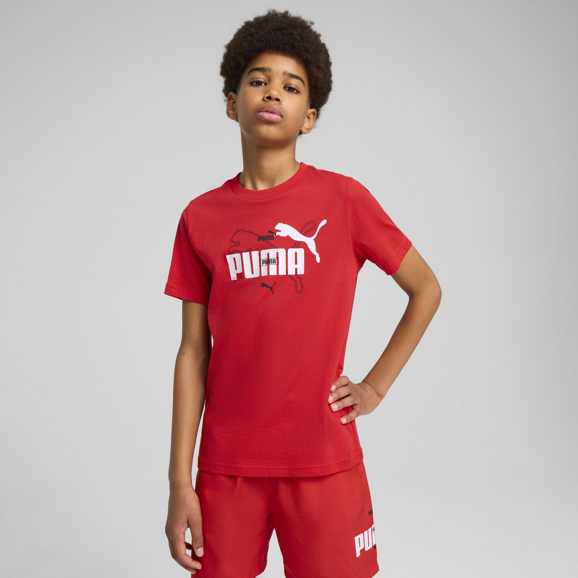 Camiseta Essentials Logo Lab Summer Niño PUMA For All Time Red 5/7