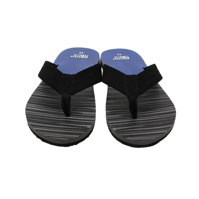 Șlapi flip-flop bărbați, Perletti, negru cu albastru, 41 EU