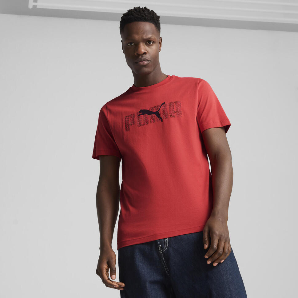 Męska koszulka Essentials Logo Lab PUMA Red Fire