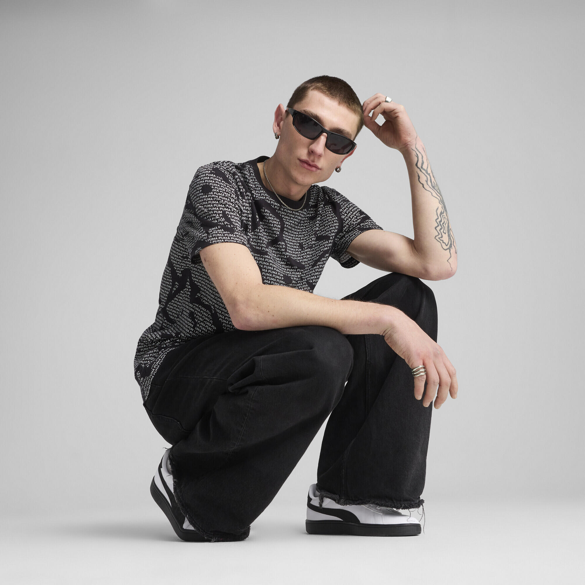 T-shirt Essentials con logo Lab da uomo PUMA Black 4/7