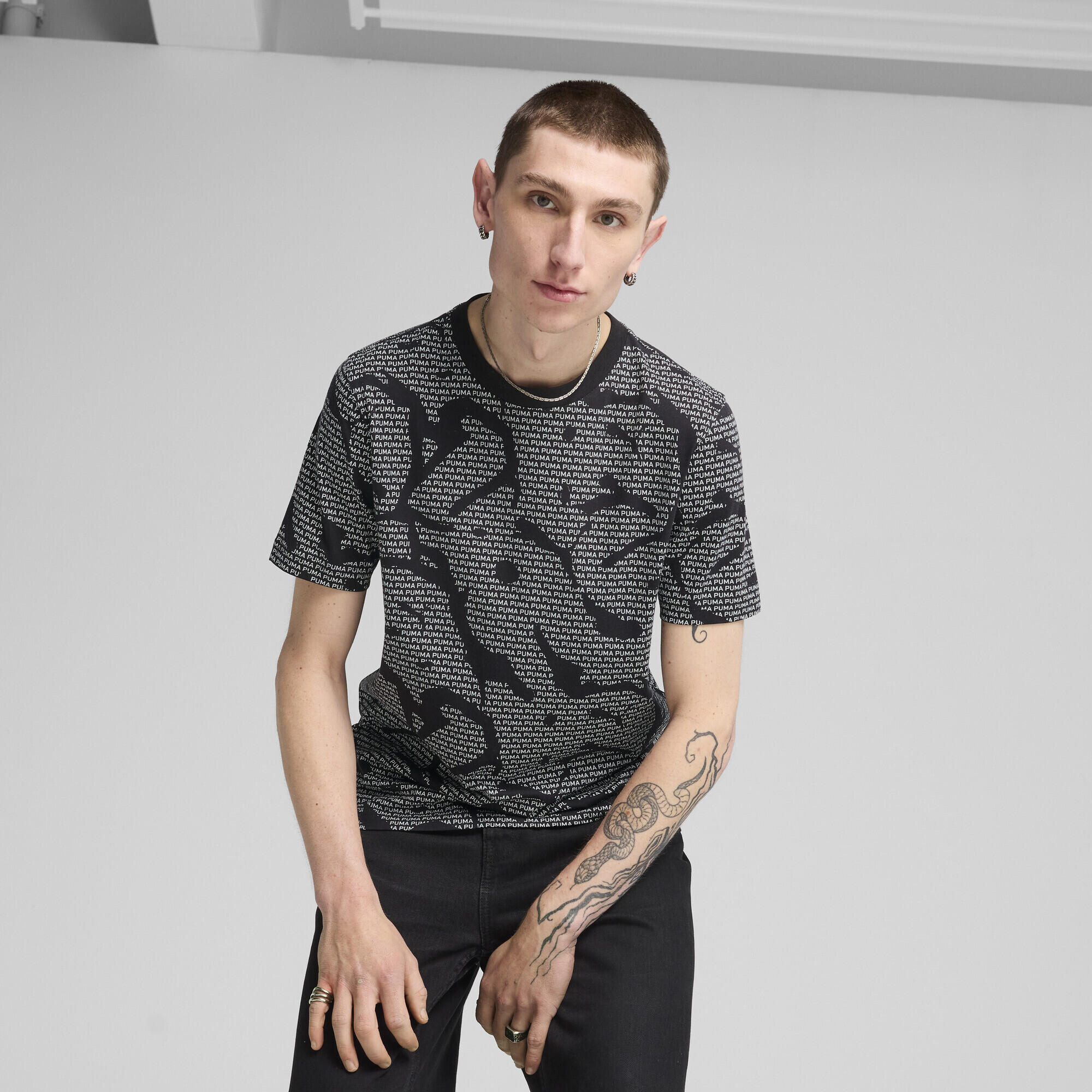 T-shirt Essentials con logo Lab da uomo PUMA Black 2/7