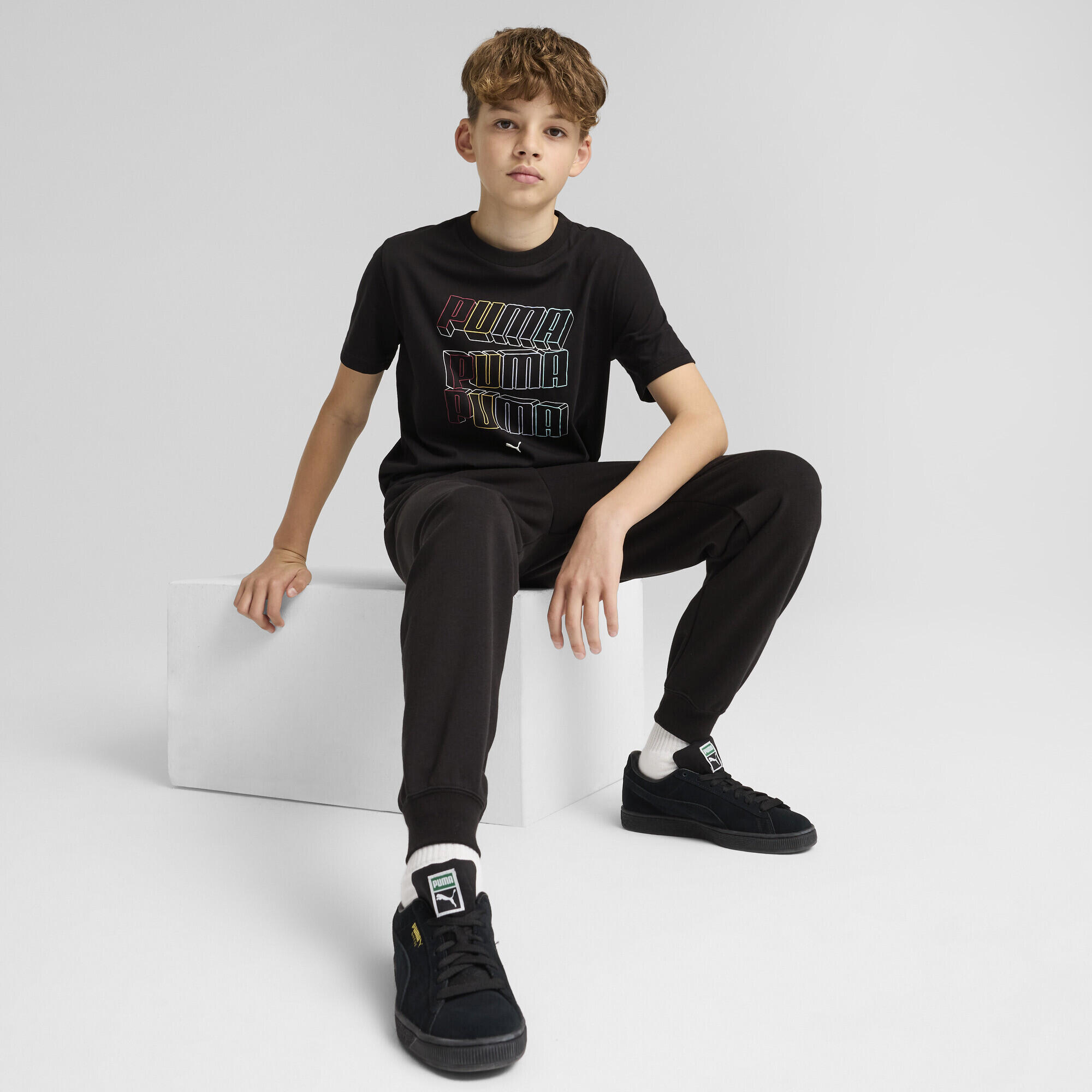T-shirt con logo Essentials+ Lab per ragazzi PUMA Black 4/7