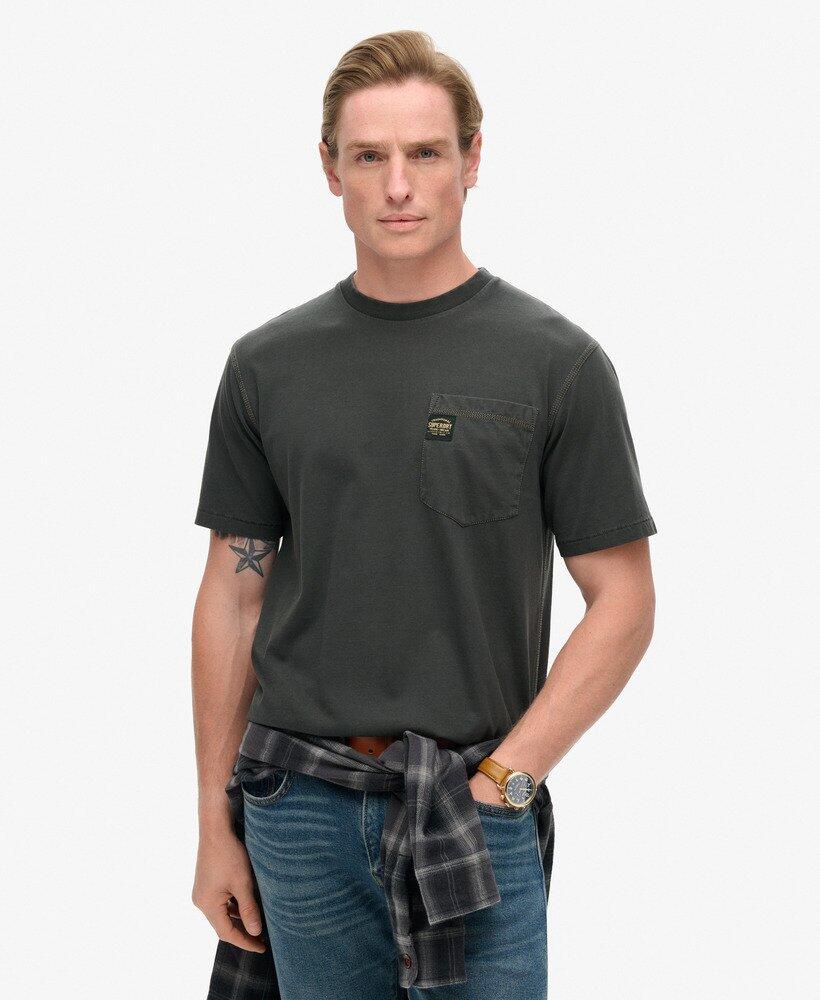 T-Shirt mit Tasche und kontrastierenden Nähten 1/3