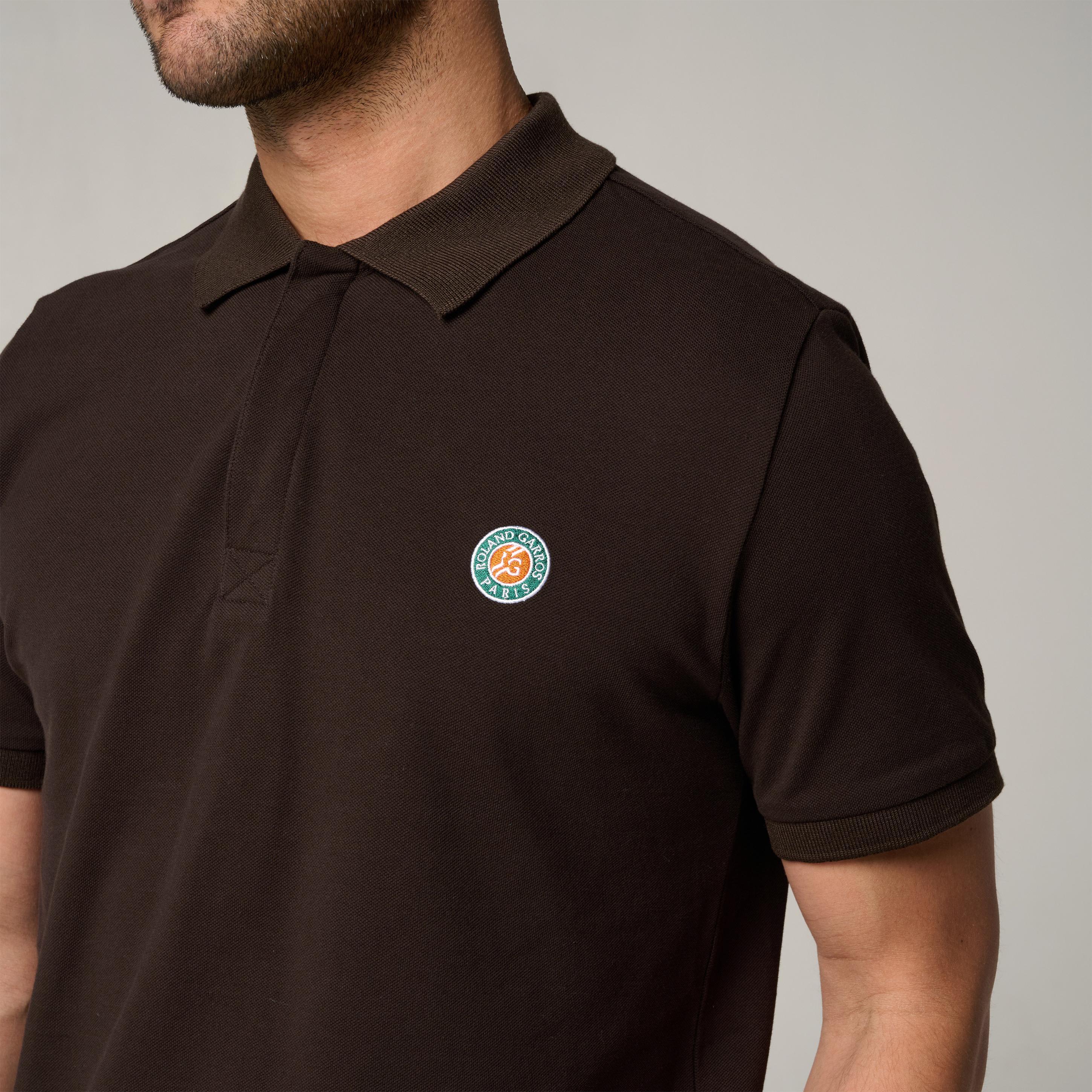 Polo Basique Homme Roland-Garros - Chocolat 3/5