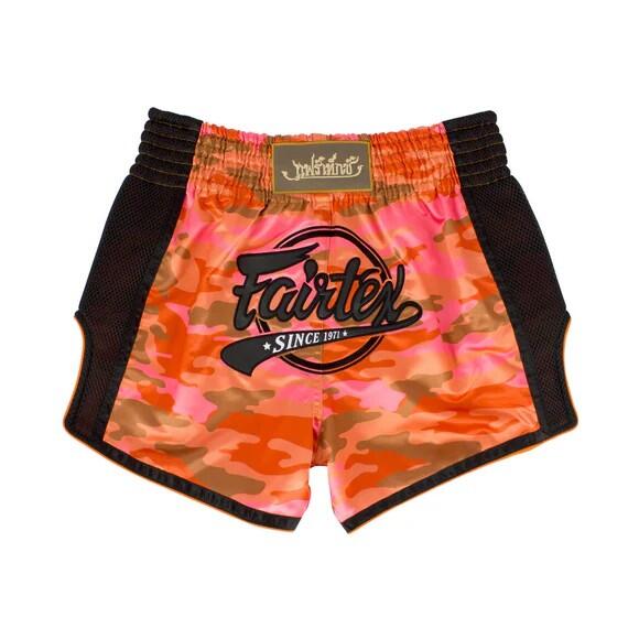 Spodenki Muay Thai Camo Fairtex BS1711 Pomarańczowe/Czarne M
