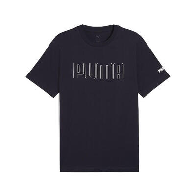 Puma sport graphic t-shirt voor heren puma new navy blue