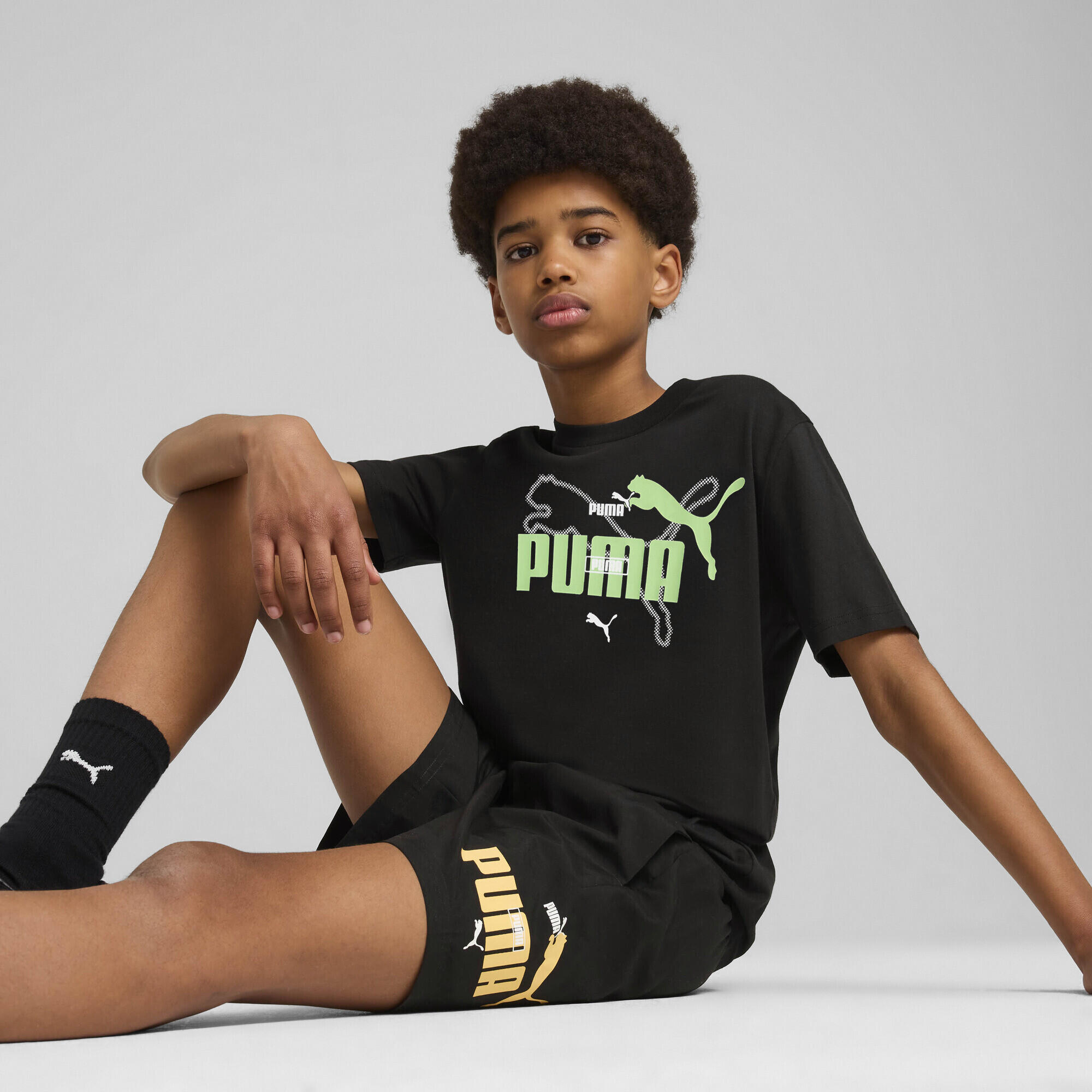 T-shirt con logo Essentials Lab Summer per ragazzi PUMA Black 5/7