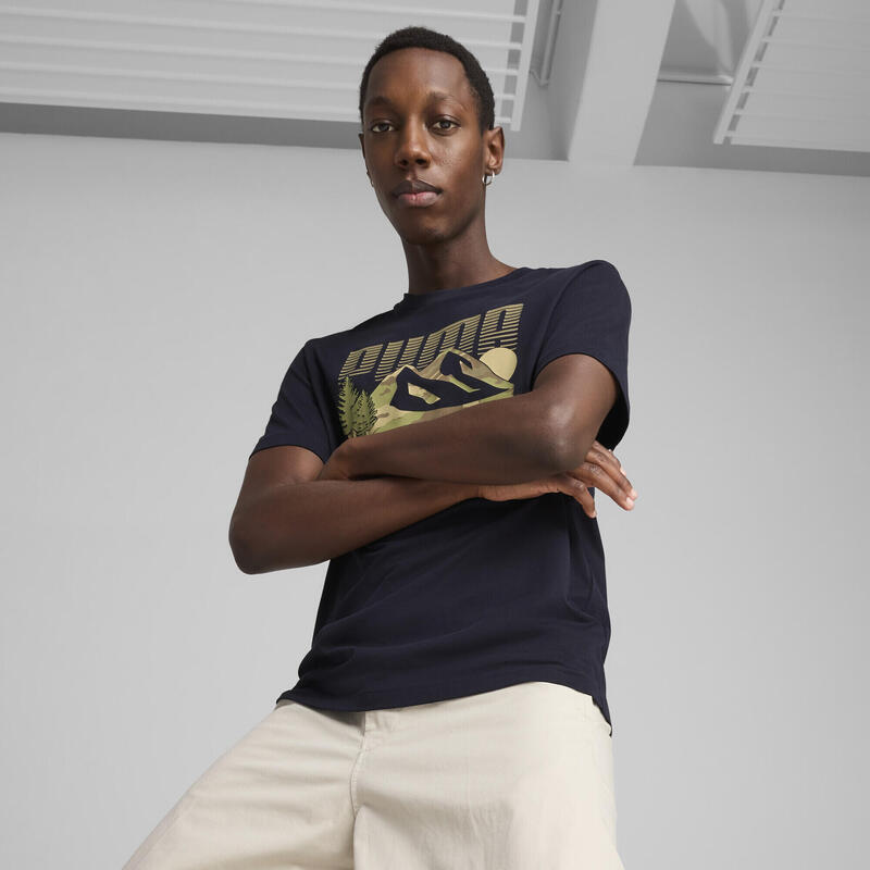 Męska koszulka Graphics Mountain PUMA New Navy Blue