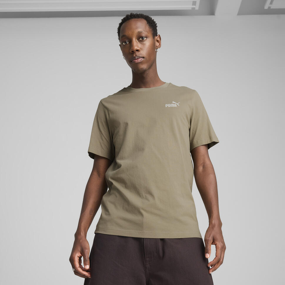 Męska koszulka Essentials z małym logo No. 1 PUMA Velvet Moss Brown
