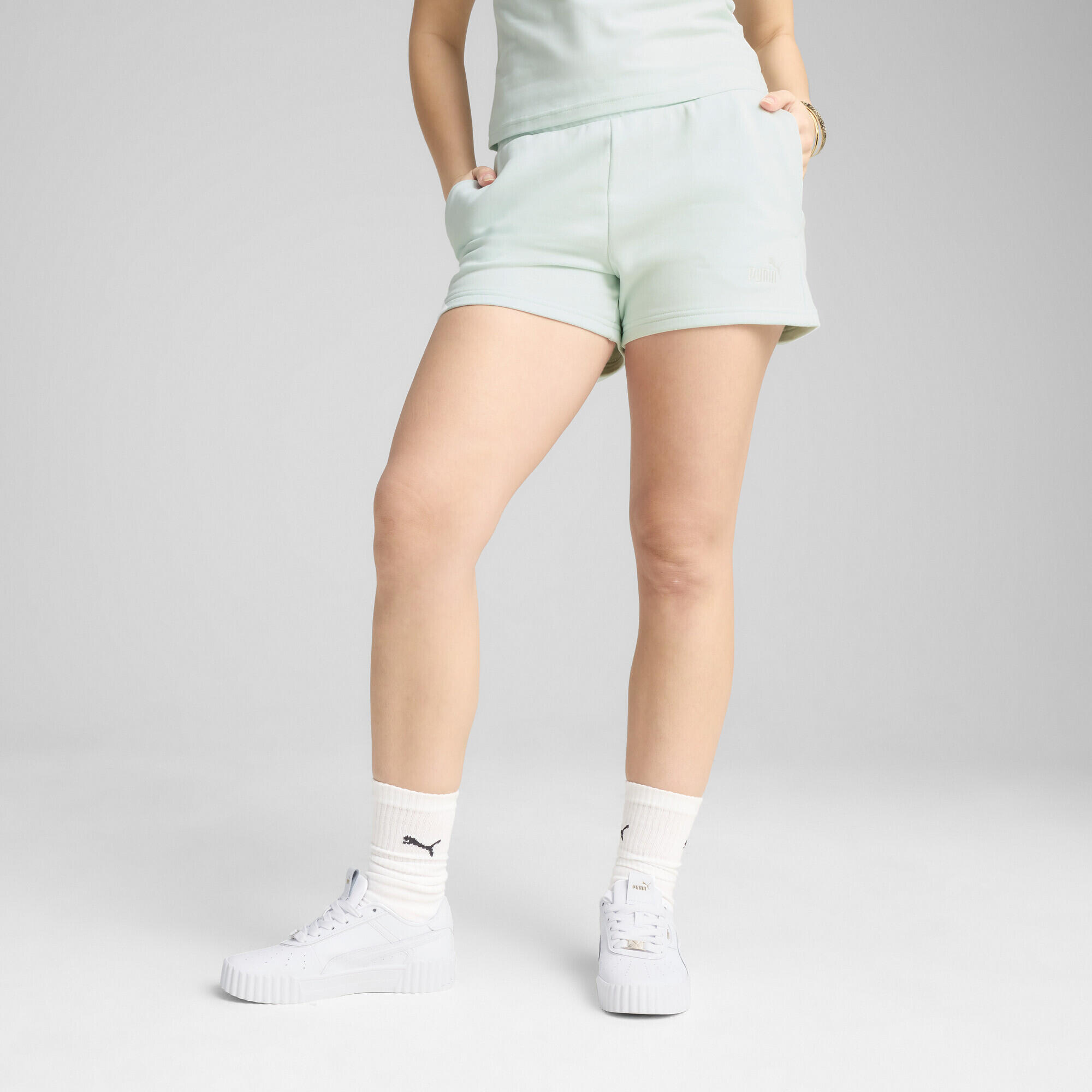 Short 4'' à petit logo N° 1 Logo ESS Femme PUMA Peaceful Blue 2/7