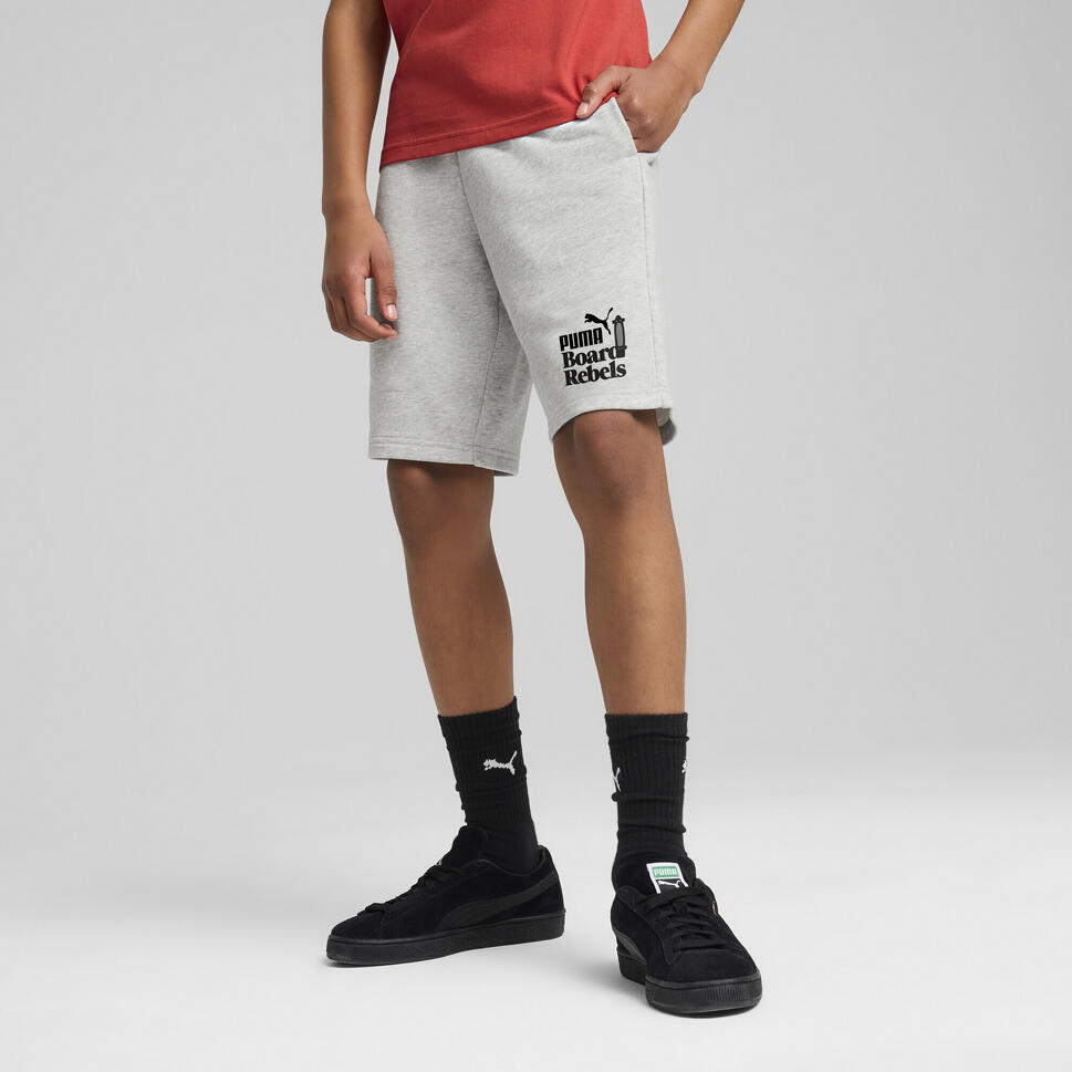 Młodzieżowe długie szorty Mid 90s PUMA Light Gray Heather