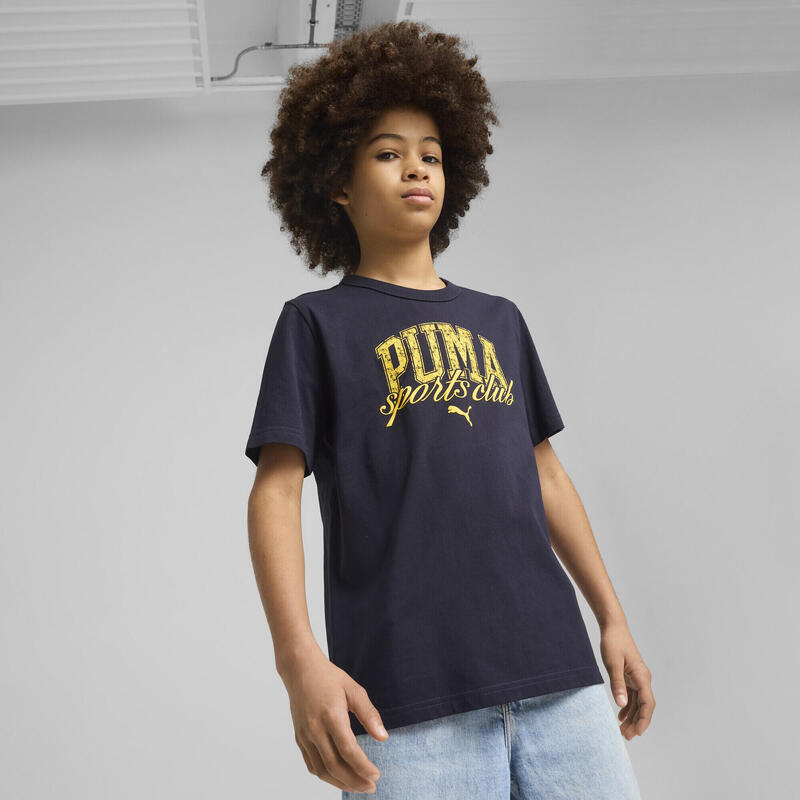 Młodzieżowa koszulka PUMA Class z grafiką PUMA New Navy Blue