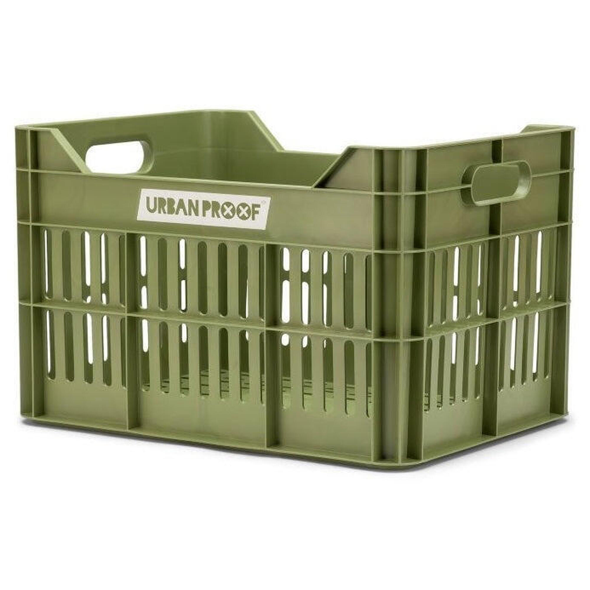 Urban Proof - Urbanproof Caisse Vélo 30 L Recyclée, Vert Olive, 40 X 30 X 25 Cm. - Arceau De Stationnement Vélo - Vert - Decathlon