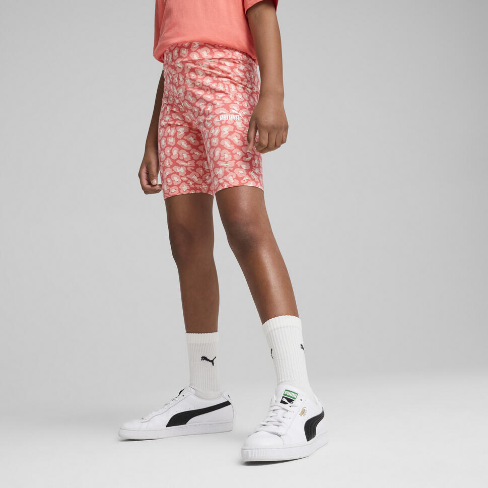 Młodzieżowe krótkie legginsy Essentials Animal PUMA Peach Frost Red