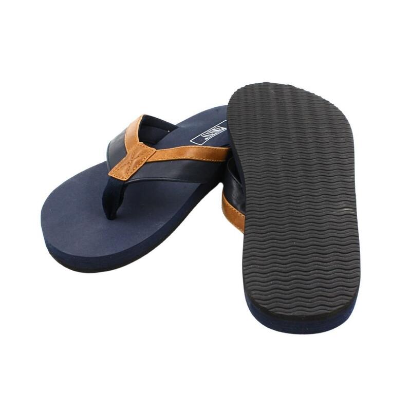 Șlapi flip-flop bărbați, Perletti, talpă bleumarin, 44 EU