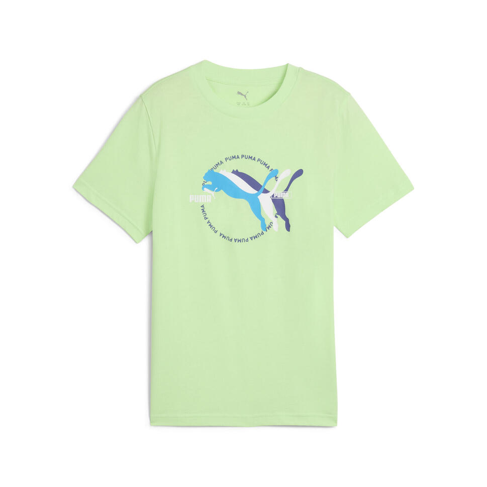 Młodzieżowa koszulka Graphics PUMA Spring Fern Green