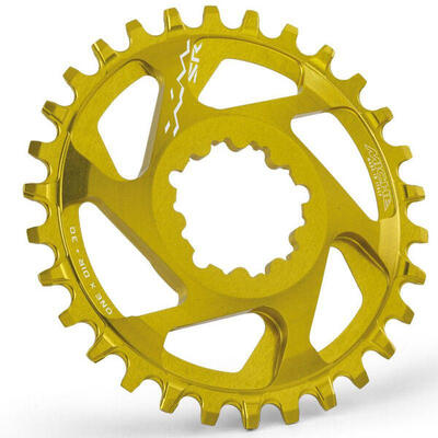 Corona Miche 11v 32 denti alluminio giallo offset 6 mm.