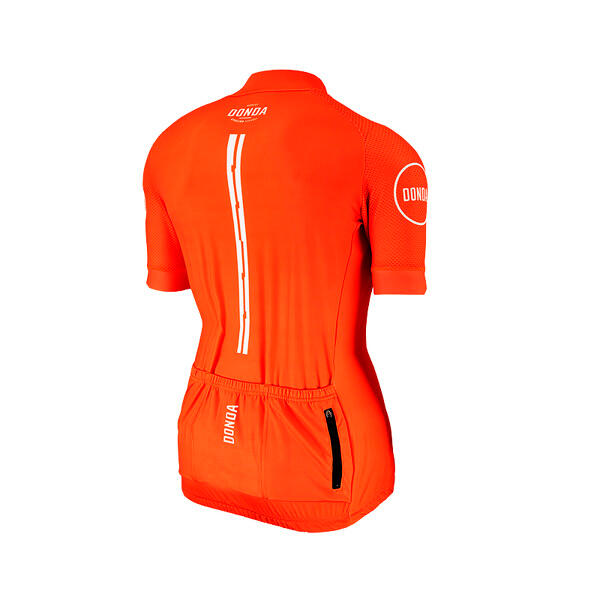 Principal Jersey - Short Sleeved Womens Cycling Jersey - Orange 3/4