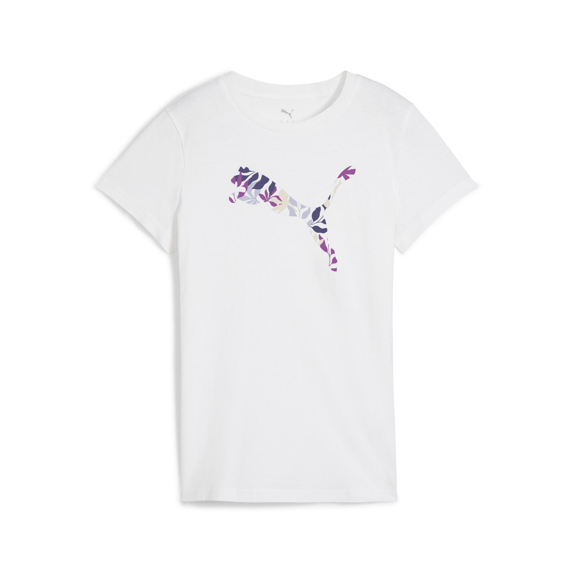 PUMA GRAPHICS Floral Cat Logo Tee Women White