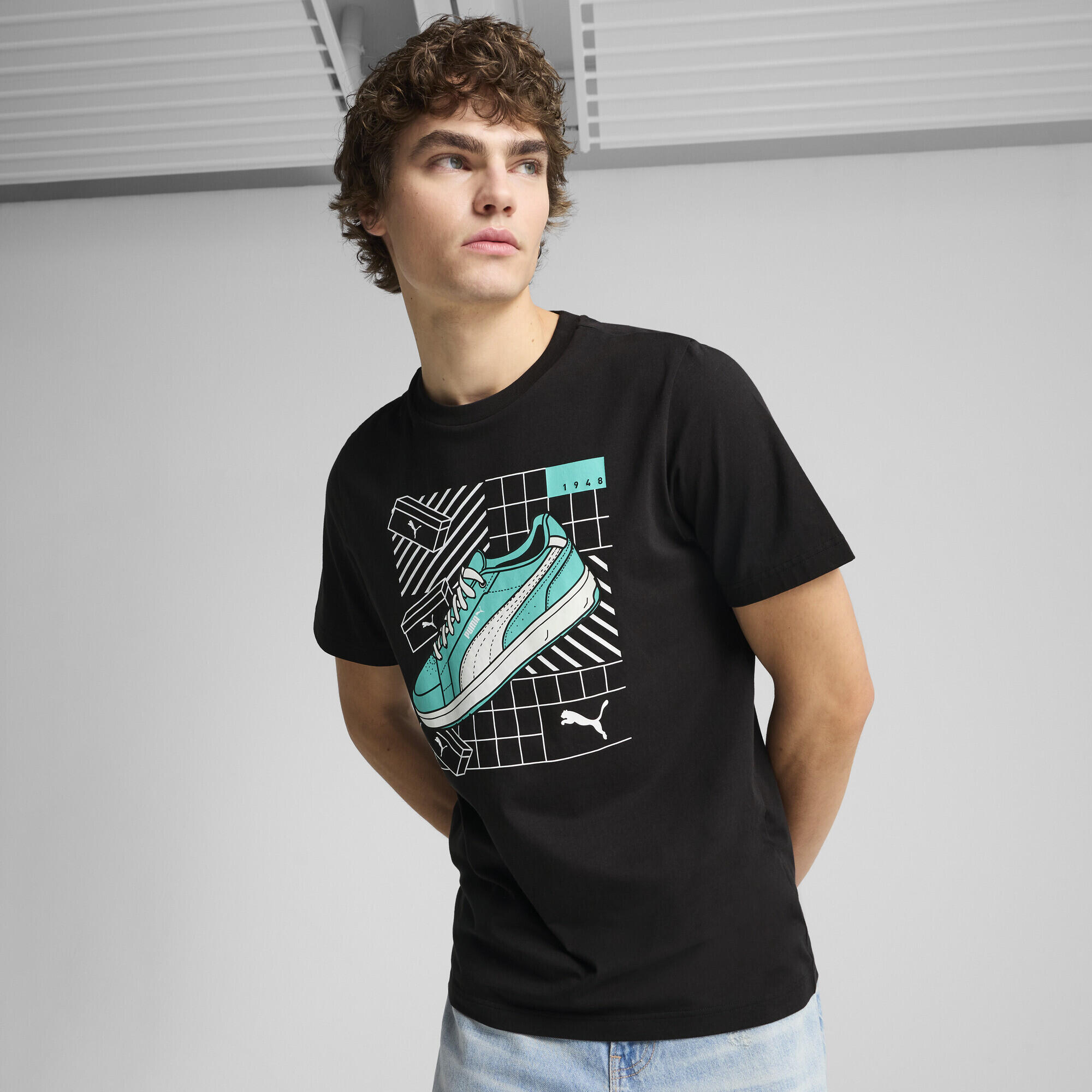 T-shirt grafica Sneaker da uomo PUMA Black 2/7