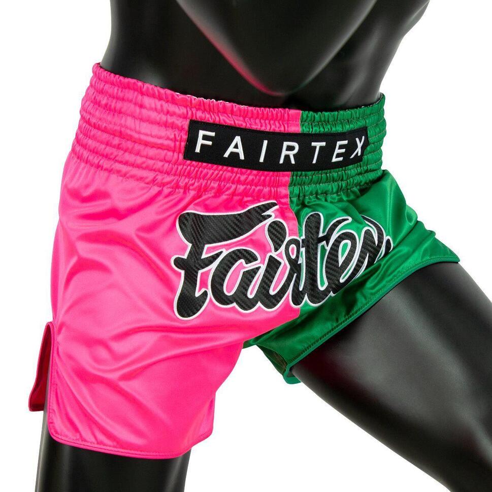 Spodenki Muay Thai Fairtex BS1911 Różowe/Zielone L
