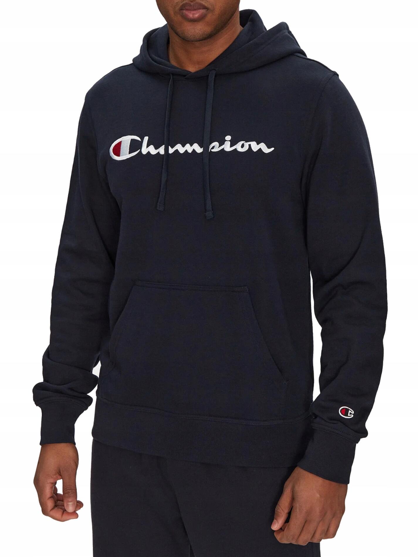 Champion herenhoodie donkerblauw met capuchon en kangoeroezak 1/5