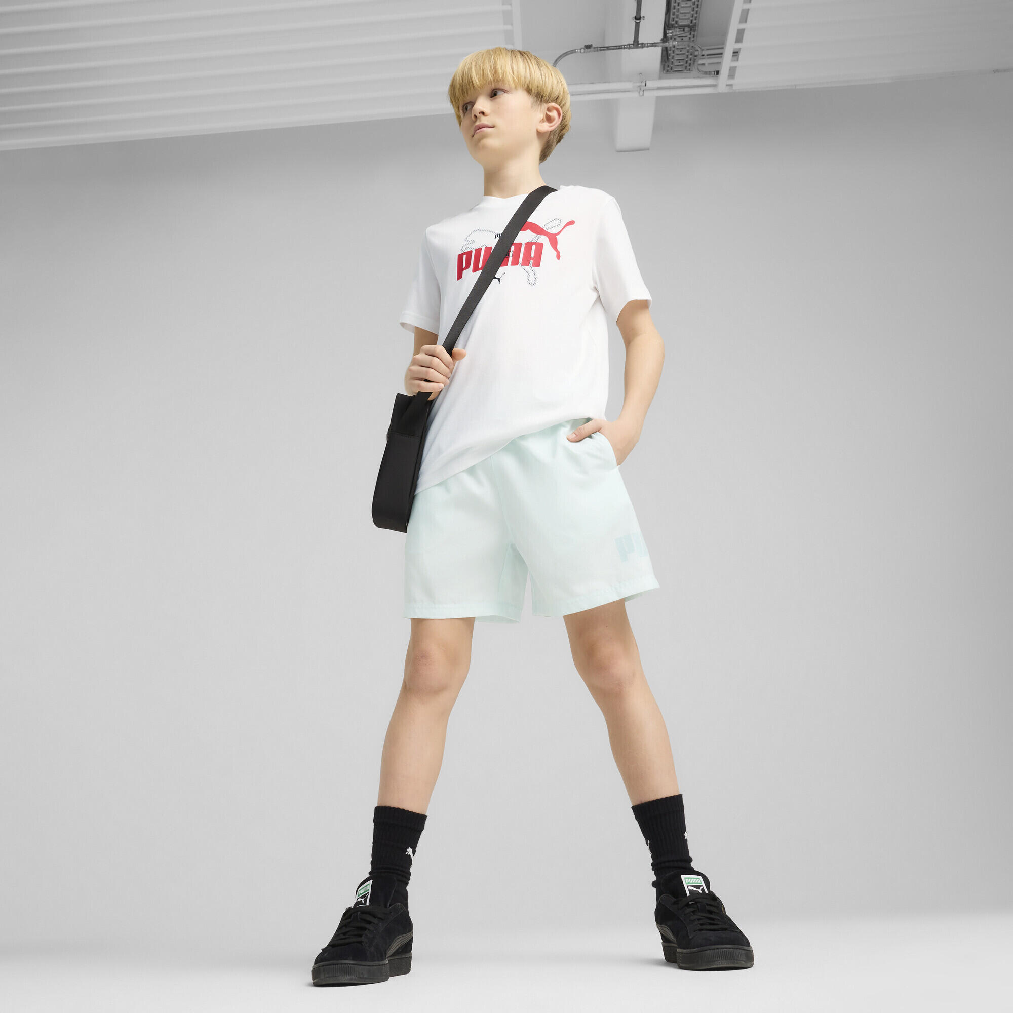 Short tissé à logo Lab Summer Essentials Enfant et Adolescent PUMA Peaceful Blue 4/7