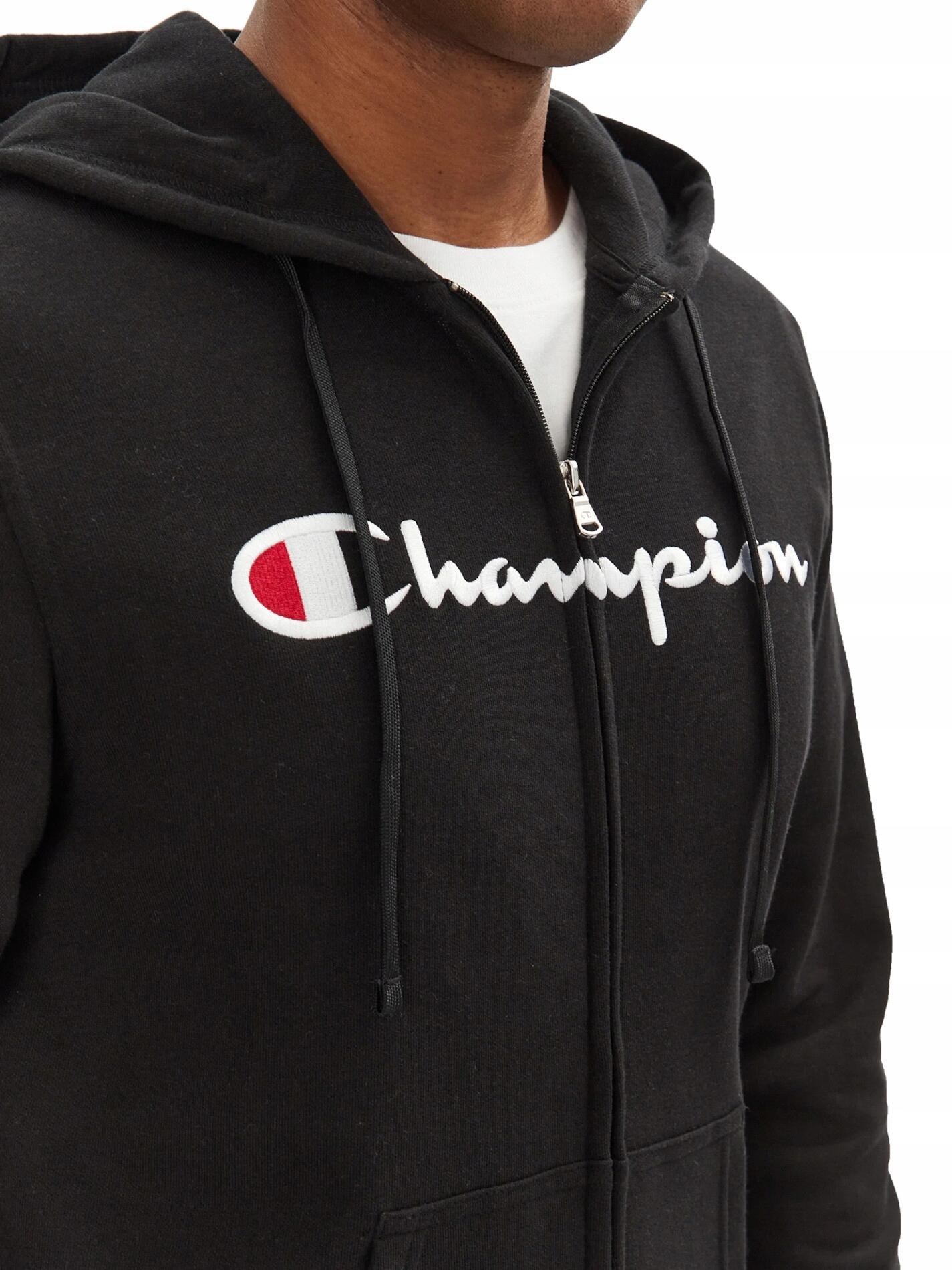 Champion FULL ZIP HOODIE SWEATSHIRT Heavy Soft Compact Uomo, Nero, XL 4/4