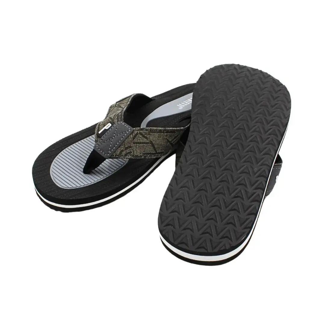 Șlapi flip-flop bărbați, Perletti, negru cu gri, 43 EU 4/4