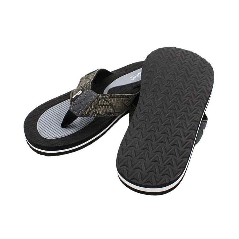 Șlapi flip-flop bărbați, Perletti, negru cu gri, 41 EU
