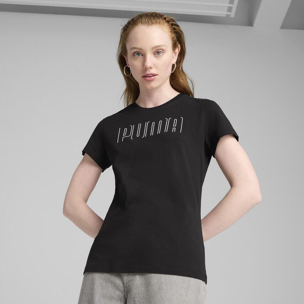 Damska koszulka PUMA SPORT z grafiką PUMA Black