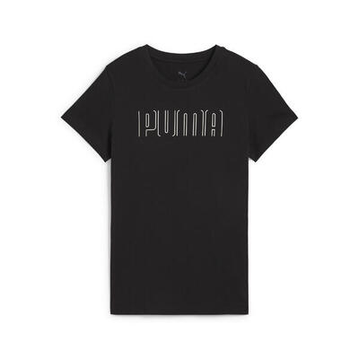 Puma sport t-shirt met print voor dames puma black
