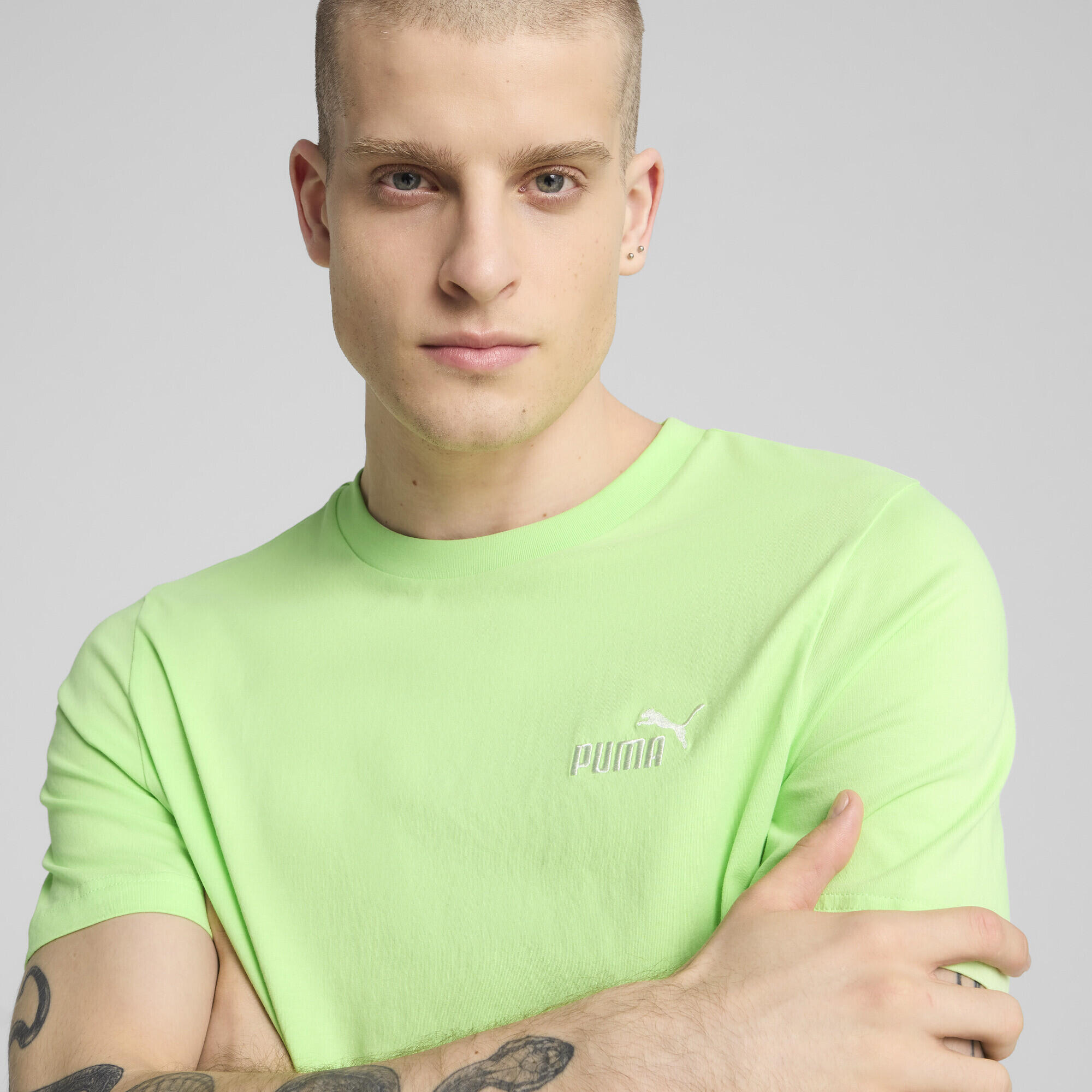 T-shirt Essentials con logo piccolo N. 1 da uomo PUMA Spring Fern Green 3/7