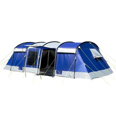 Tunneltent montana 8 - campingtent 8 personen – familietent – 3 slaapcabines