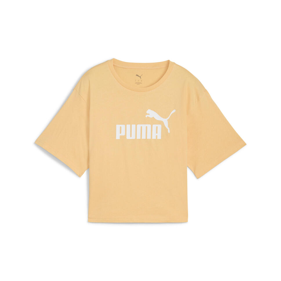 Damska luźna koszulka z logo NO.1 ESS Cropped PUMA Almost Apricot Orange
