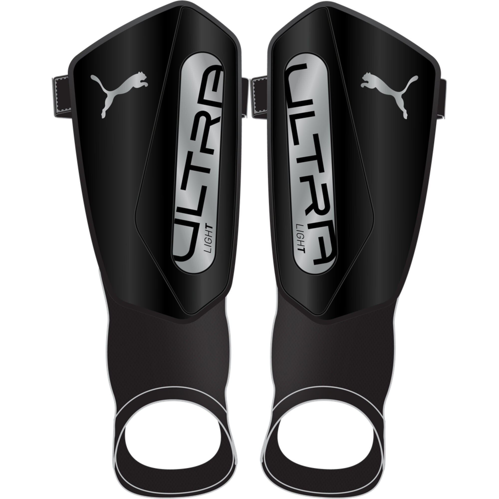 PUMA ULTRA Light Football Ankle Shinguards PUMA Black Silver Metallic