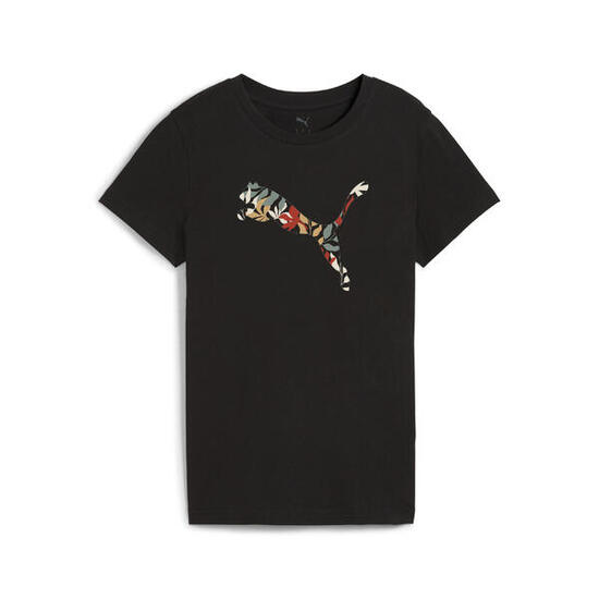 GRAPHICS Floral Cat Logo T-Shirt Damen PUMA Black