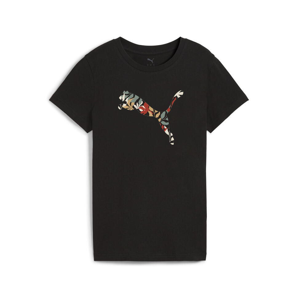 Damska koszulka z logo GRAPHICS Floral Cat PUMA Black