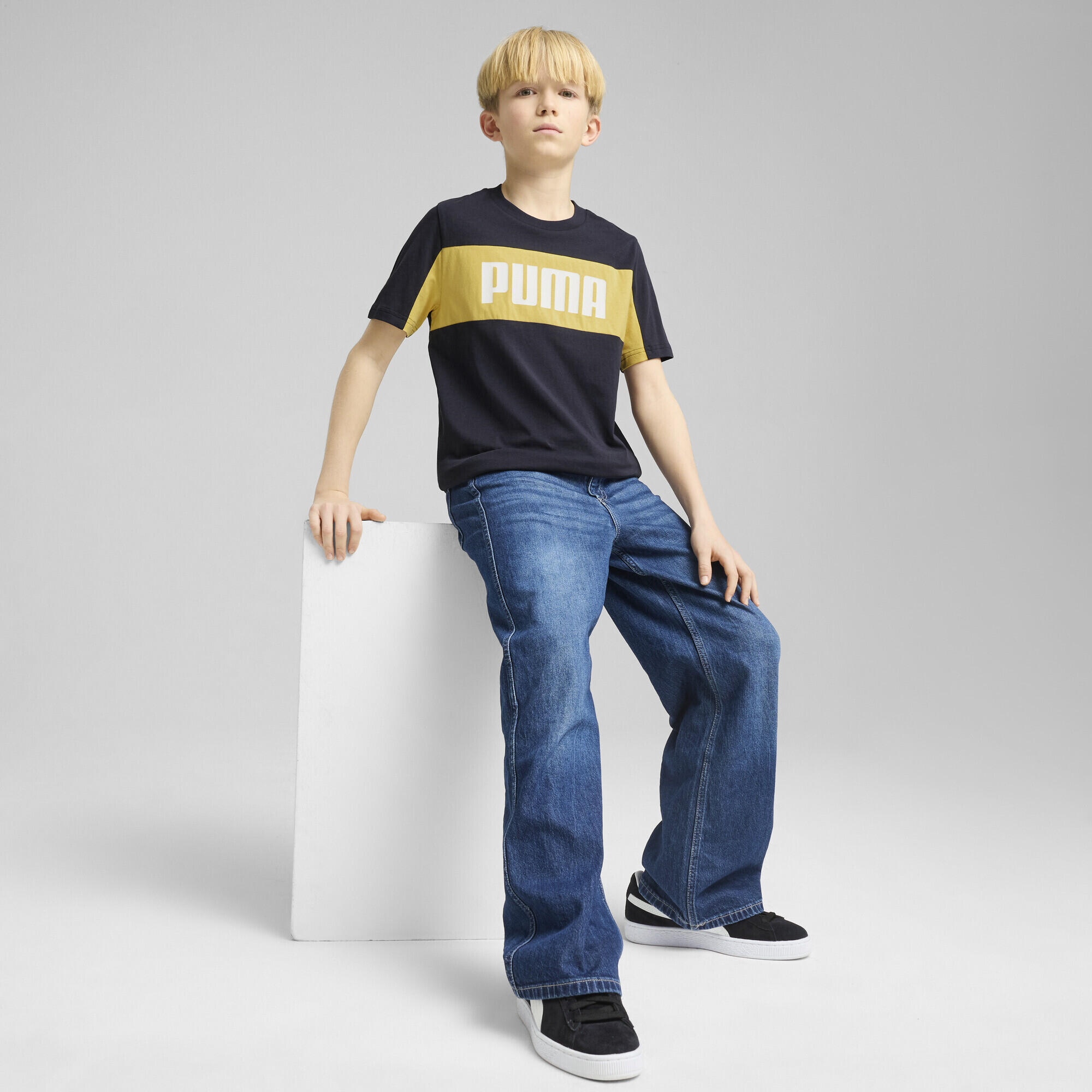 T-shirt Essentials+ Block da uomo PUMA New Navy Blue 4/7