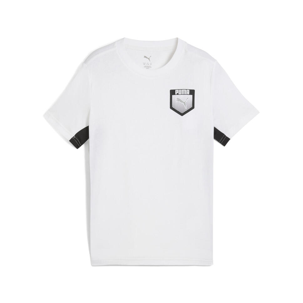 Młodzieżowa koszulka Active Sports z grafiką PUMA White