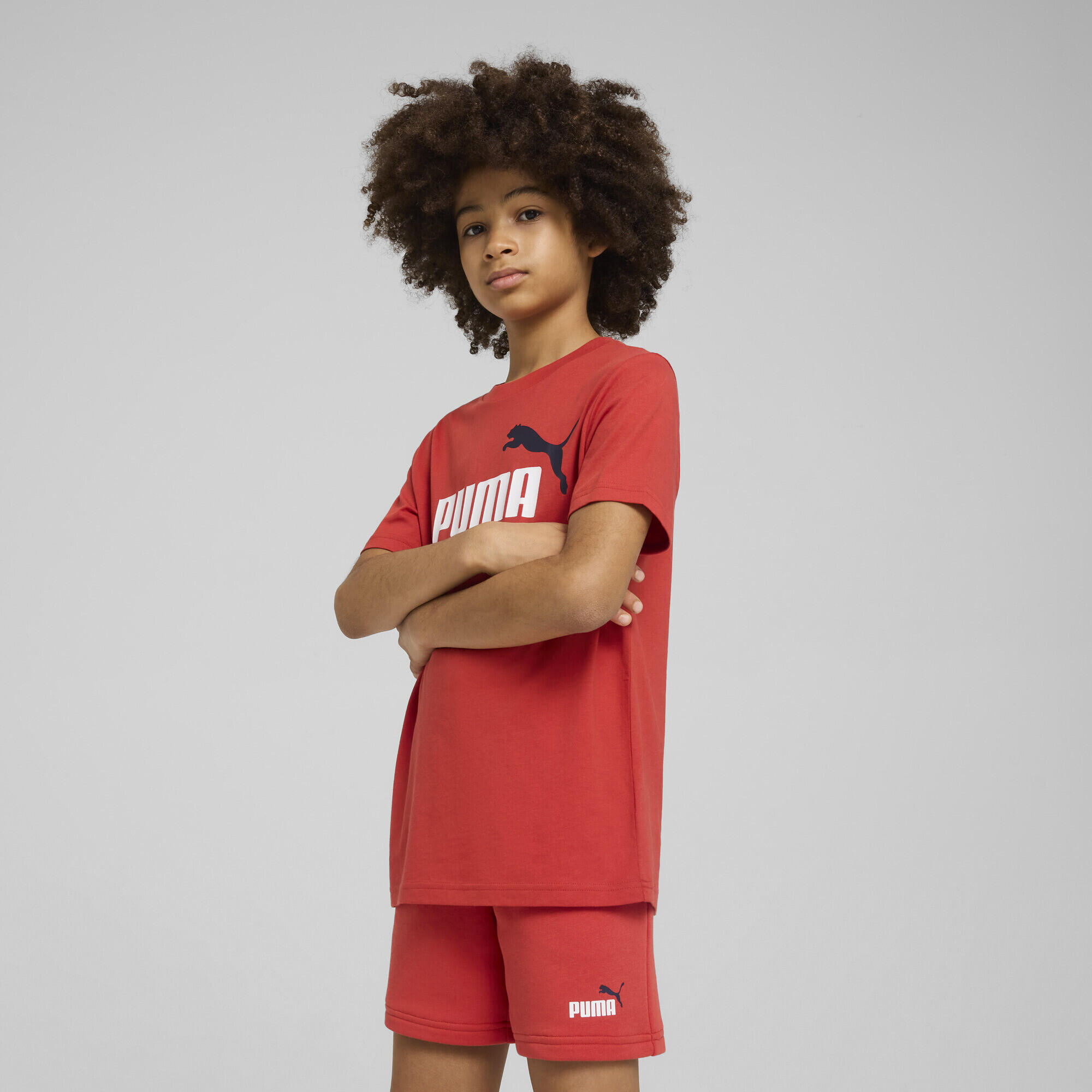 T-shirt con logo Essentials No. 1 colorato per ragazzi PUMA Red Fire 5/7