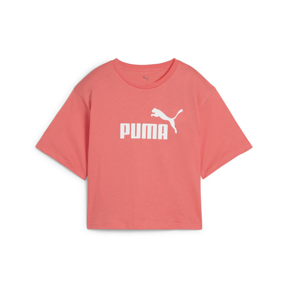 Damska luźna koszulka z logo NO.1 ESS Cropped PUMA Peach Frost Red