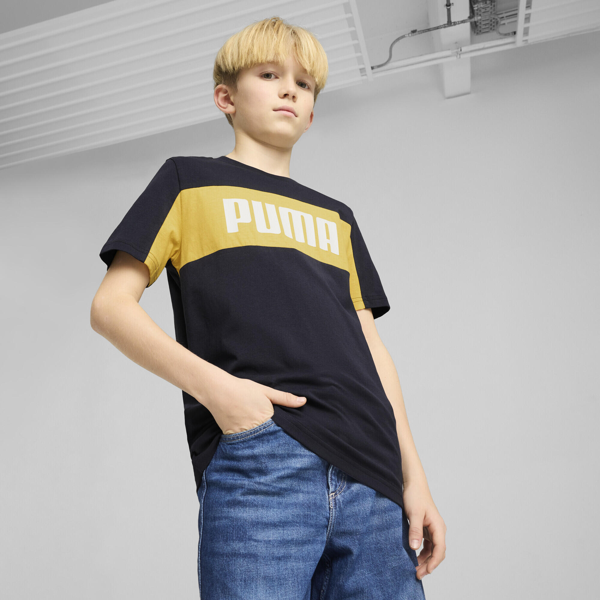 T-shirt Essentials+ Block da uomo PUMA New Navy Blue 2/7