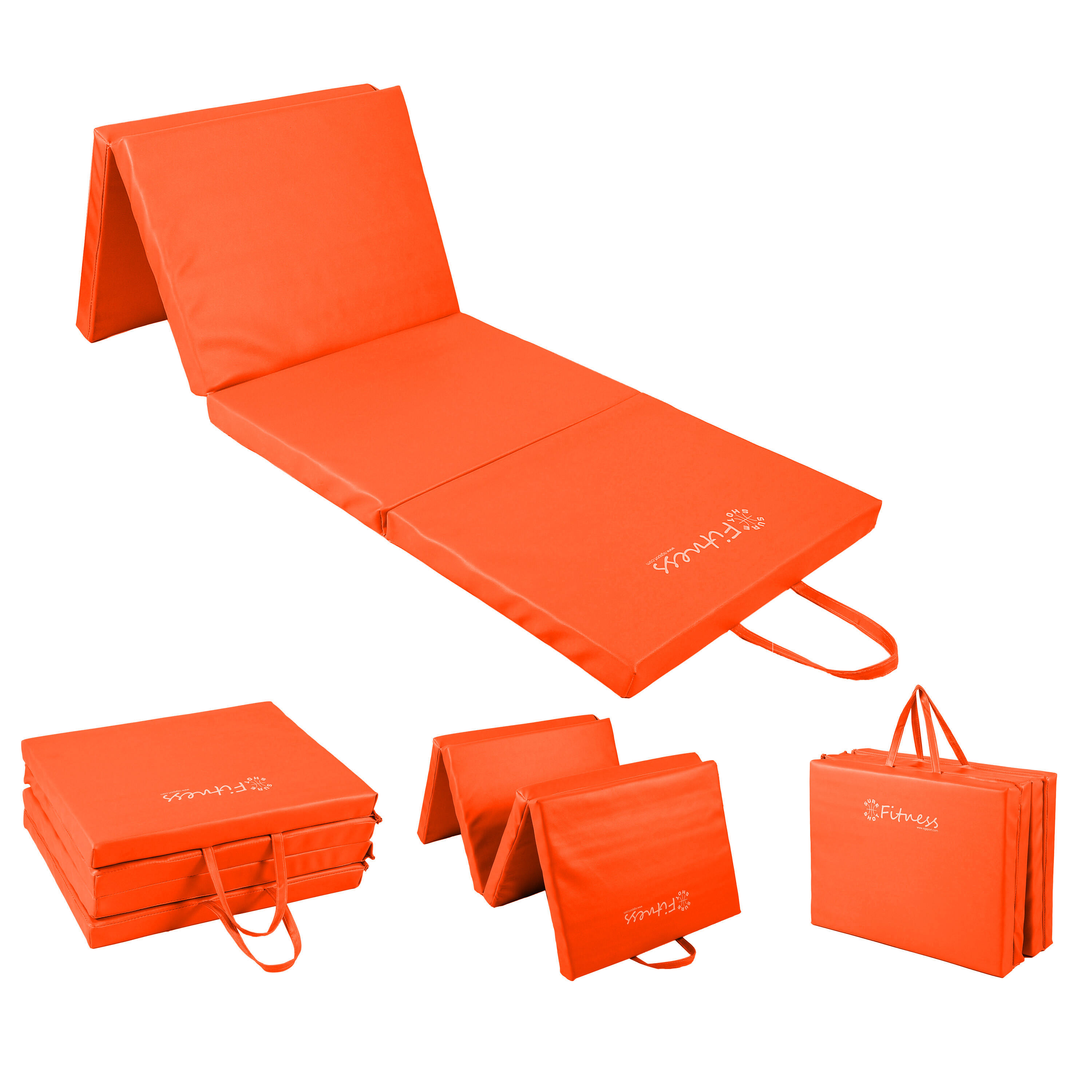 SURE SHOT Sure Shot Fitness Four-Fold 6ft x 2ft Mat 40mm Orange