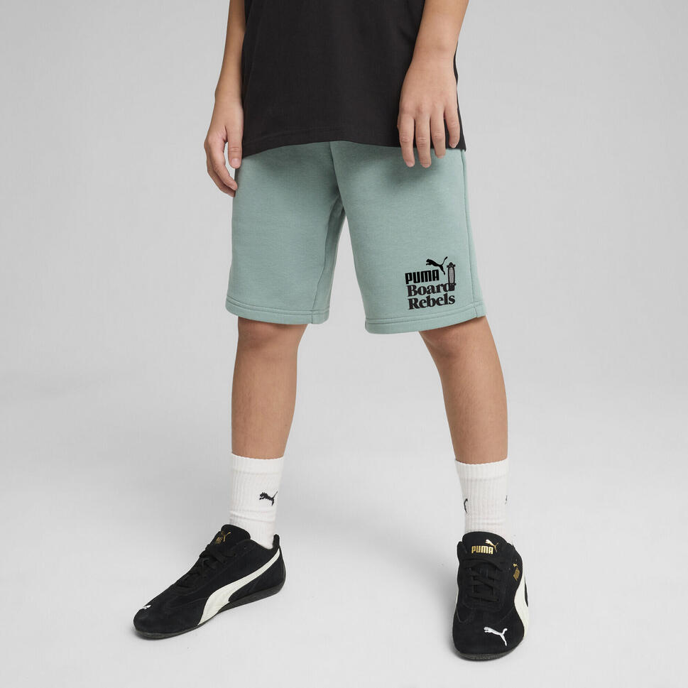 Młodzieżowe długie szorty Mid 90s PUMA Green Moon